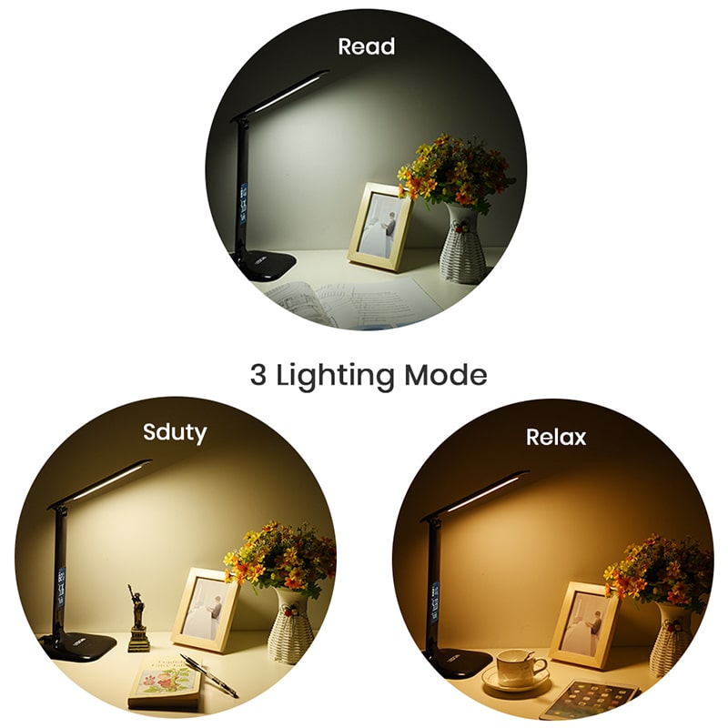 LEDGLE USB Charging Dimmable 8W LCD Screen LED Desk Lamp