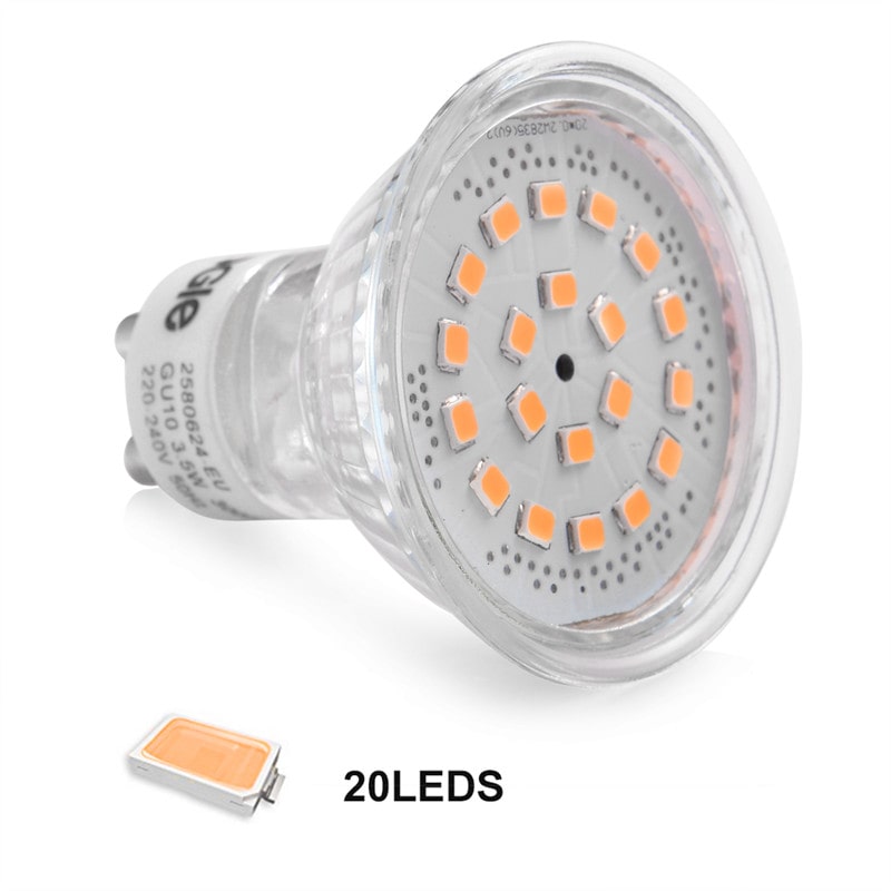 6 Pack 3.5W GU10 Warm White LED Bulbs（EU Standard)