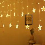 6W 8 Modes Detachable Waterproof Star Window Curtain Lights