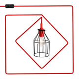 E26 Vintage Iron Lightshade Red Pendant Light Cord Kit