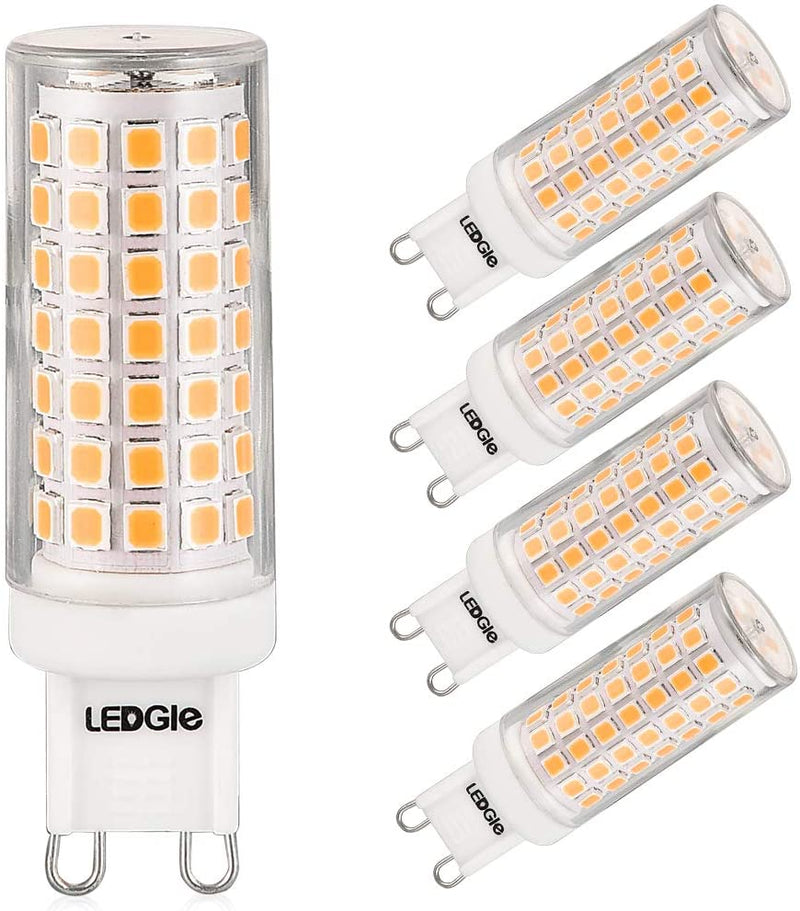LEDGLE 8W G9 LED Lamp, LED Light Bulbs, 88LEDS，700lm, Warm White, 3000K, Dimmable, No Flicker, Wide Angle, Replaces 80W Halogen Lamps, 5pcs