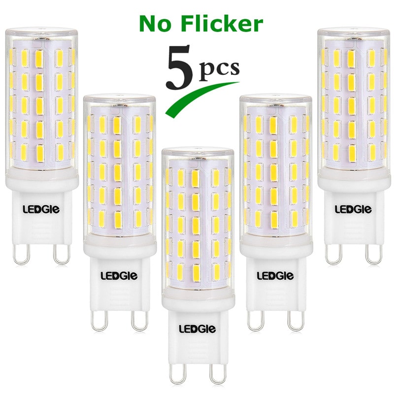 5 Pack 6W 420lm G9 Daylight White LED Light Bulbs