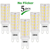 5 Pack 6W 420lm G9 Daylight White LED Light Bulbs