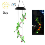 LED Solar Changing Color Waterproof Hummingbird Wind Chime