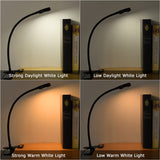 3W Mini Clip-on Flexible Dimmable Black Desk Lamps