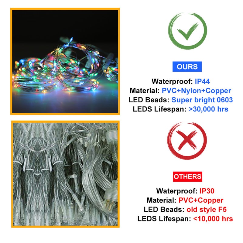 6W USB Colorful Lights Window Curtain String Lights