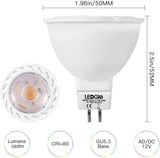 LEDGLE GU5.3 MR16 7W LED spot lamp warm white LED reflector replaces 60W halogen lamp LED spotlight 12V GU 5.3 LED illuminant 6pcs