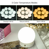 14W dimmable makeup mirror string lights, 5 levels of brightness adjustment