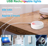 LEDGLE under cabinet light, cabinet lighting rechargeable 650 mAh showcase lighting LED RGBW 16 colors night light with remote control and timing, kitchen under cabinet light, cabinet lights lighting 3pcs