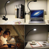 3W Mini Clip-on Flexible Dimmable Black Desk Lamps