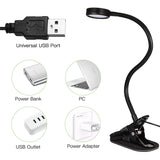 3W Mini Clip-on Flexible Dimmable Black Desk Lamps