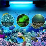 LEDGLE UV Sterilizer 11W Aquarium Light, Submersible UV Algae Killer Light Waterproof for Purifying Water in Aquariums, Ponds, Fish Bowls 220-240V