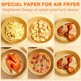 LEDGLE baking paper for hot air fryers, 120 pieces non-stick disposable air fryer baking paper, baking paper cut 16cm for frying pan, oven, microwave and hot air fryer