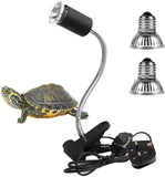 UVA/UVB Tortoise Heat Lamp 25W+50W Clamp-on Reptile Heat Bulb Adjustable Aquarium Heating Light E27 Clamp-on Pet Heating Emitter