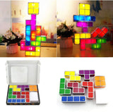 7 PCS Stackable Night Light 3D Puzzles Toy 7 Colors Home Deco Great Gift for Birthday