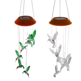 LED Solar Changing Color Waterproof Hummingbird Wind Chime