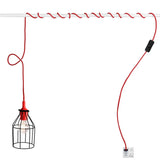 E26 Vintage Iron Lightshade Red Pendant Light Cord Kit