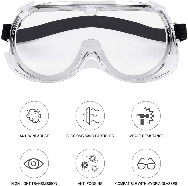 Safety Transparent Full Vision Eye Protection Goggles