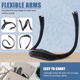 LED Neck Reading Light 3 Colors Stepless Dimming Brightness Rechargeable Book Light for Reading in Bed 4 Beads Hands Free Flexible Arms Neck Light for Reading, Camping, Knitting, Repairing