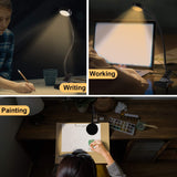 Book Light, LEDGLE LED Clip-on Amber Reading Light Clip-On Desk Light 3 Color Modes for Eye Protection Night Reading in Bed, Bedside