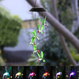 LED Solar Changing Color Waterproof Hummingbird Wind Chime