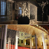 8 Modes Waterproof Warm White Curtain String Lights