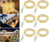 LEDGLE 6Pcs Led Fairy Lights with Battery, Mini Fairy Lights Indoor Outdoor, Small 1.2M&24Leds Warm White Fairy Lights, For Party, Garden, Christmas, Halloween, Lighting, Room, Wedding Decoration