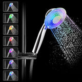 LEDGLE LED shower head with color changing LED hand shower, 7 colors light automatic, adjustable water flow