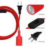 E26 Vintage Iron Lightshade Red Pendant Light Cord Kit