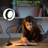 3W Mini Clip-on Flexible Dimmable Black Desk Lamps