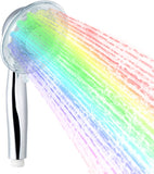 LEDGLE LED shower head with color changing LED hand shower, 7 colors light automatic, adjustable water flow