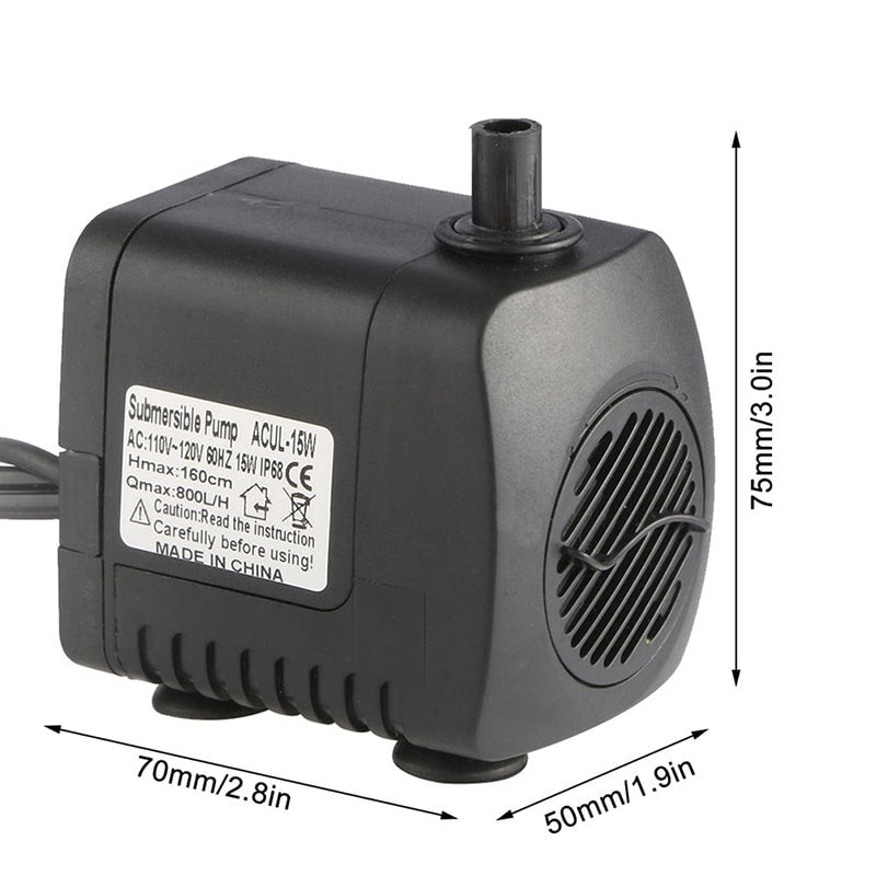 15W Compact Submersible Pumps with LED Lights