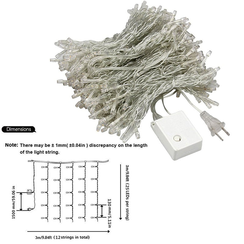 8 Lighting Modes Waterproof Decorative Curtain Lights(EUR Standard)