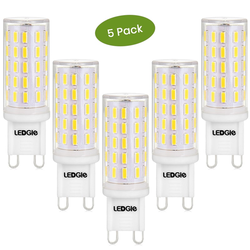 5 Pack 6W Daylight White G9 LED Light Bulbs