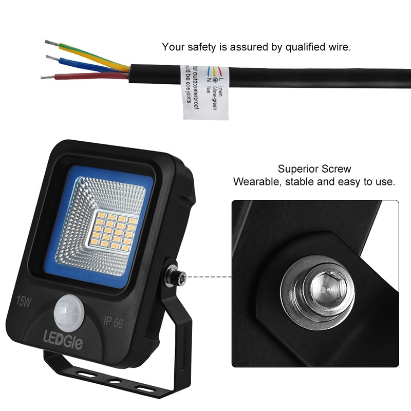 15W Waterproof Motion Sensor LED Flood Lights