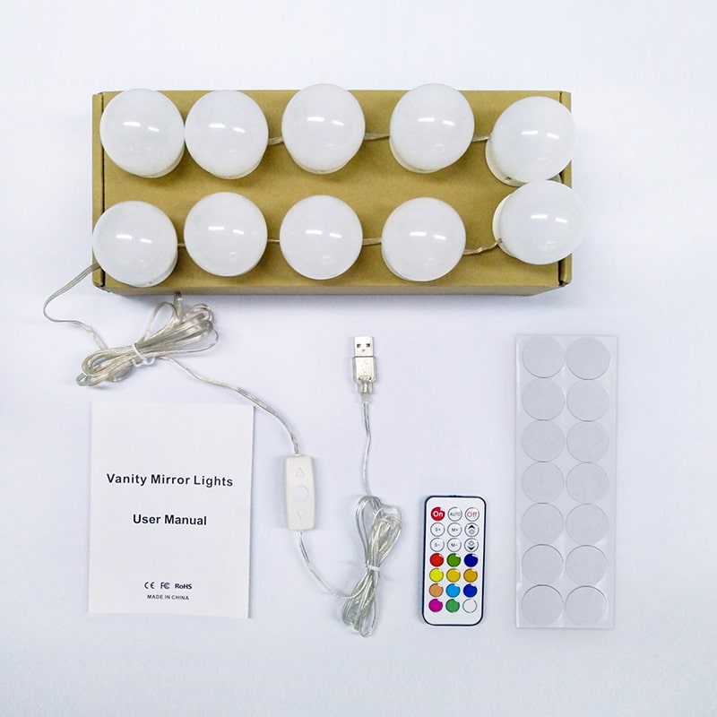 5W USB Charging Dimmable Globe Mirror String Lights