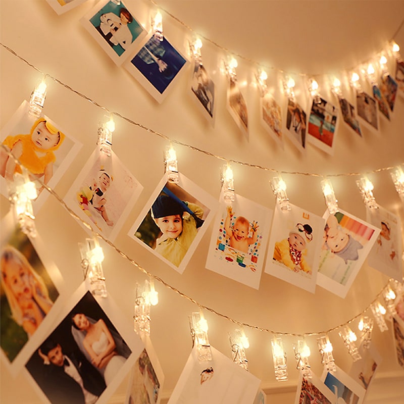 Warm White Decorative LED Photo Clip String Lights