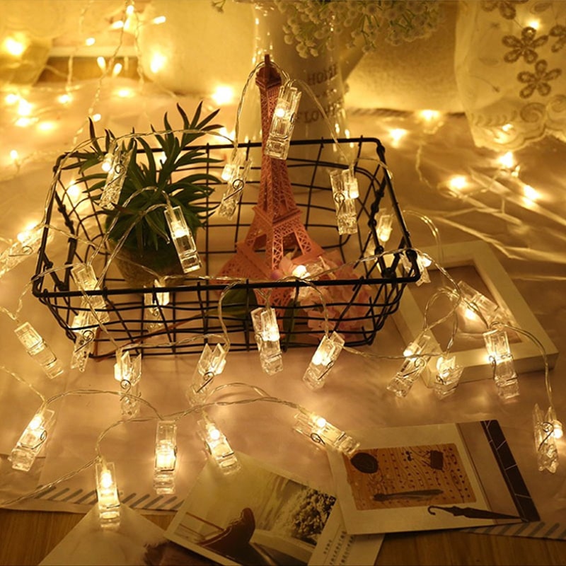 Warm White Decorative LED Photo Clip String Lights