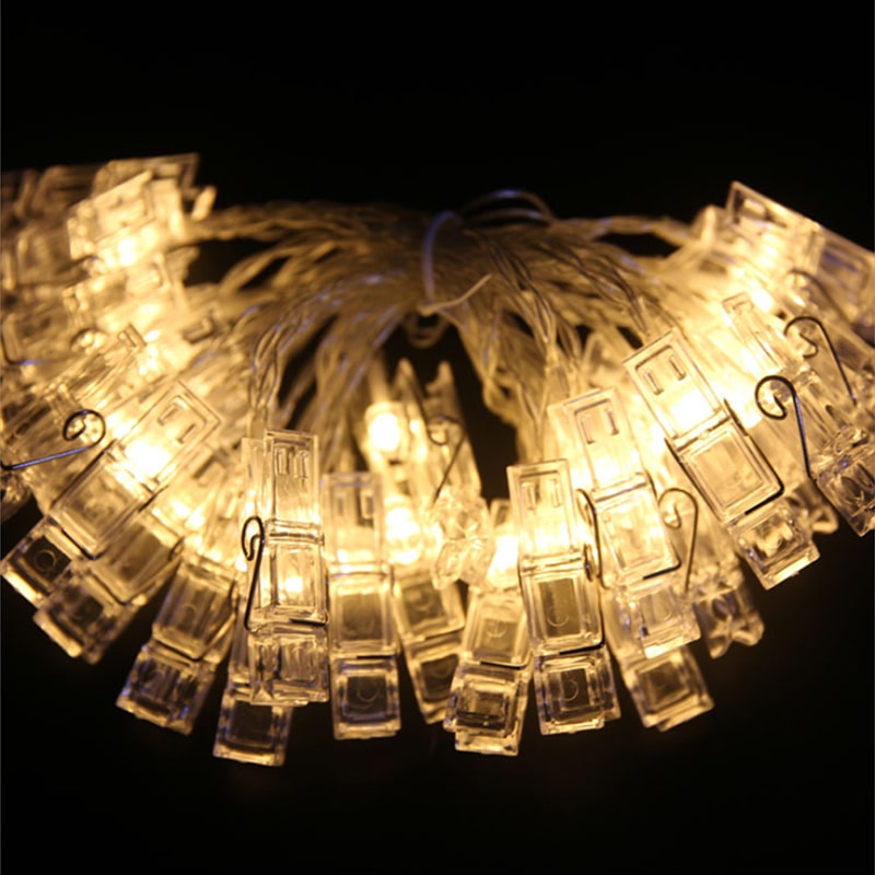 Warm White Decorative LED Photo Clip String Lights