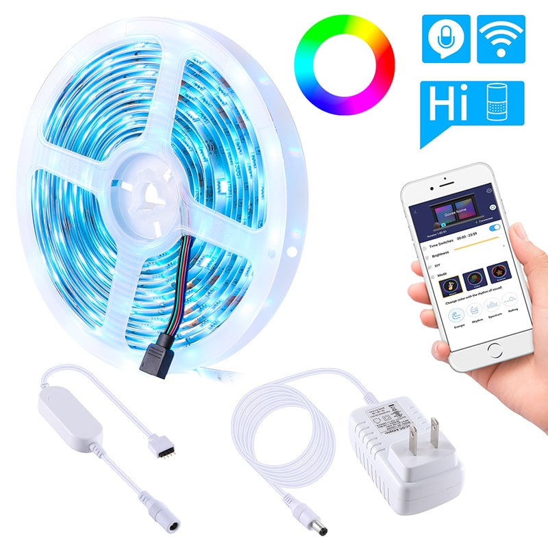 24W Waterproof 8 Modes WiFi Smart LED Strip Lights