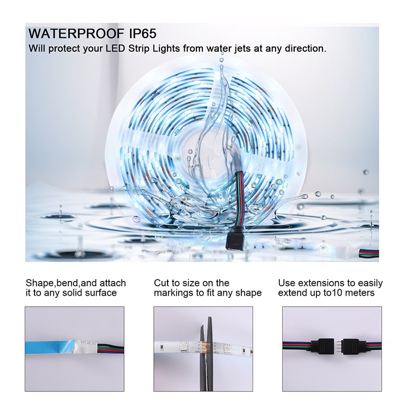 24W Waterproof 8 Modes WiFi Smart LED Strip Lights