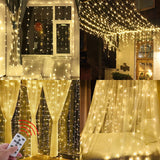 6W Waterproof 8 Lighting Modes String Curtain Lights