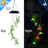 LED Solar Changing Color Waterproof Hummingbird Wind Chime