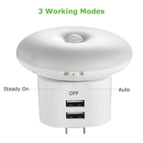 3 Modes USB Charger Motion Sensor Night Lights