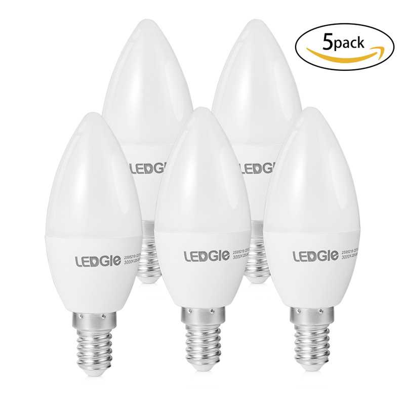 5 Pack 5.6W E14 LED Bulbs Candle Lights