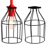 E26 Vintage Iron Lightshade Red Pendant Light Cord Kit