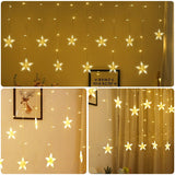 6W 8 Modes Detachable Waterproof Star Window Curtain Lights