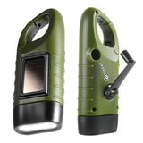 3W Solar Flashlight Hand Crank LED Flashlights