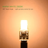 5 Pack 3W G4 Warm White COB LED Light Bulbs Set