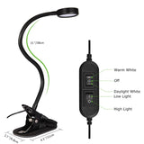 3W Mini Clip-on Flexible Dimmable Black Desk Lamps